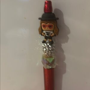 Red Pen with Heart Glasses Character Topper